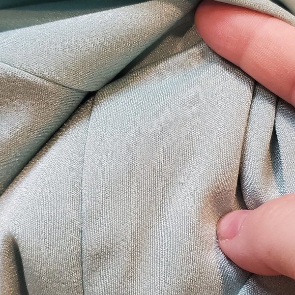 Vintage 70s Womens Sz Medium Mint Green Long Sleeve‎ Maxi Hostess Dress V-neck - Picture 9 of 12